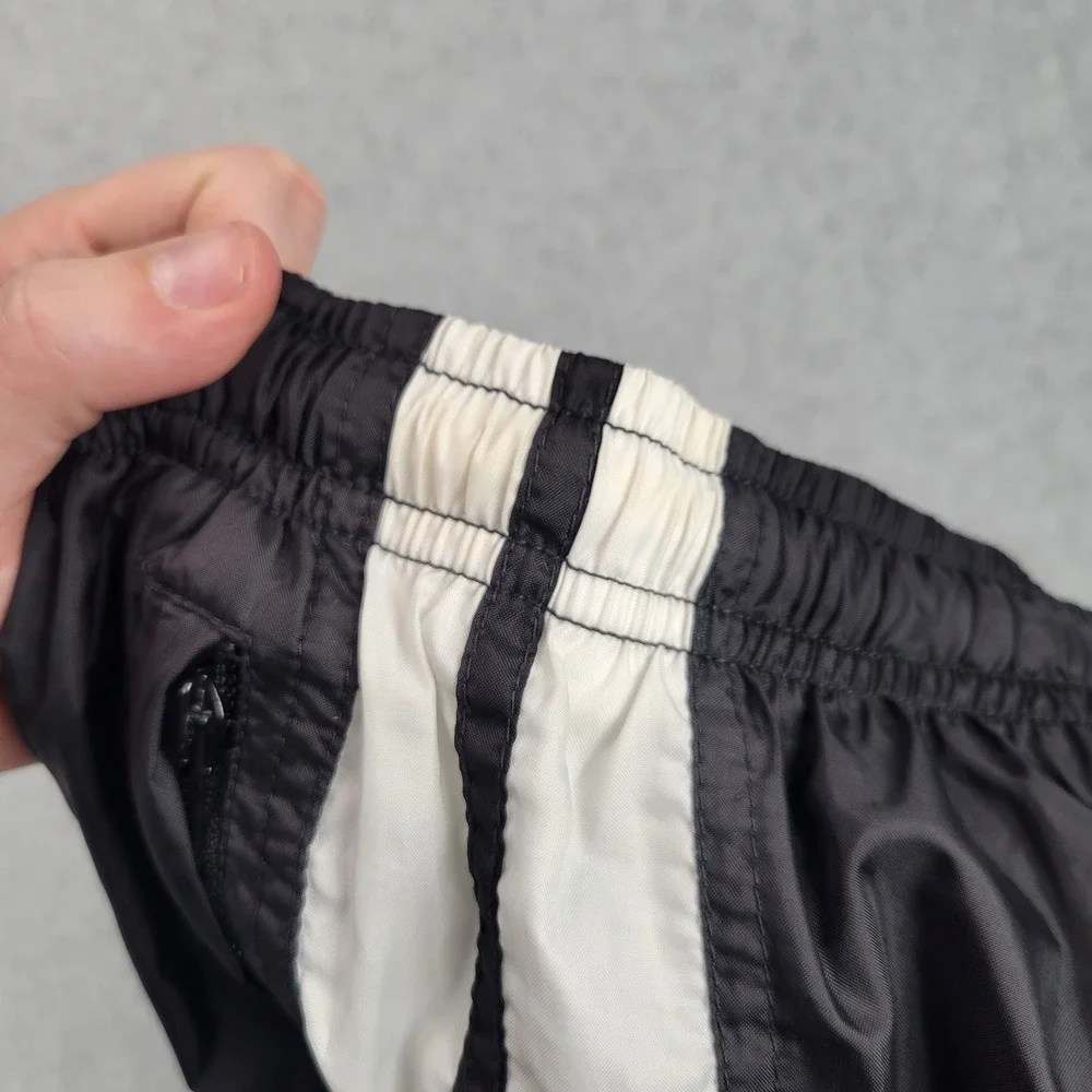 Nike Track Pants Womens Medium Black White Side Stripe Mesh Lined Nylon 90s
